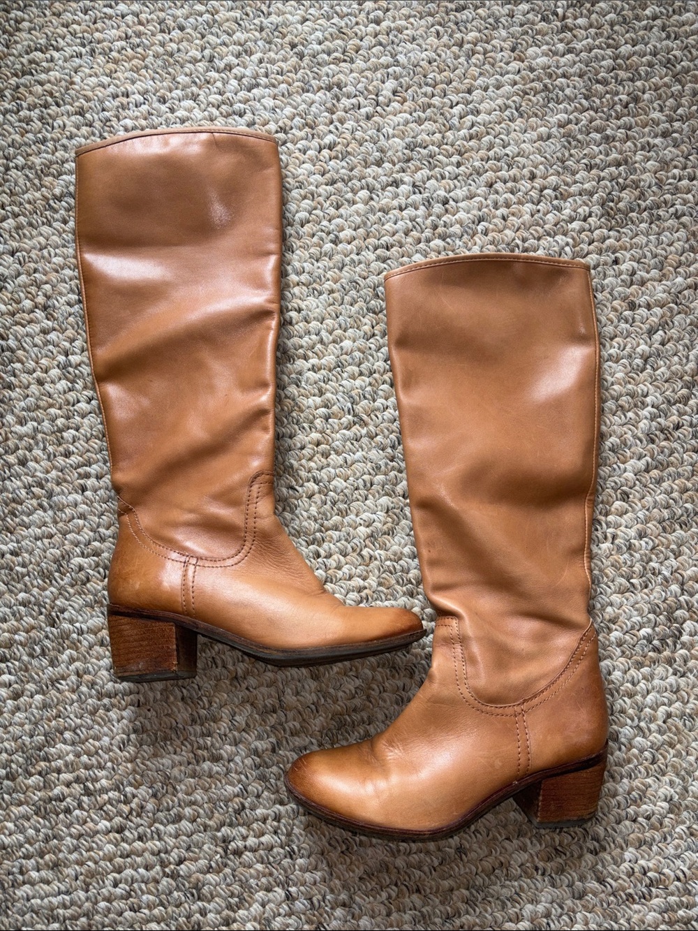 Sam Edelman “LOREN” Tall Leather Riding Boots in Caramel Brown